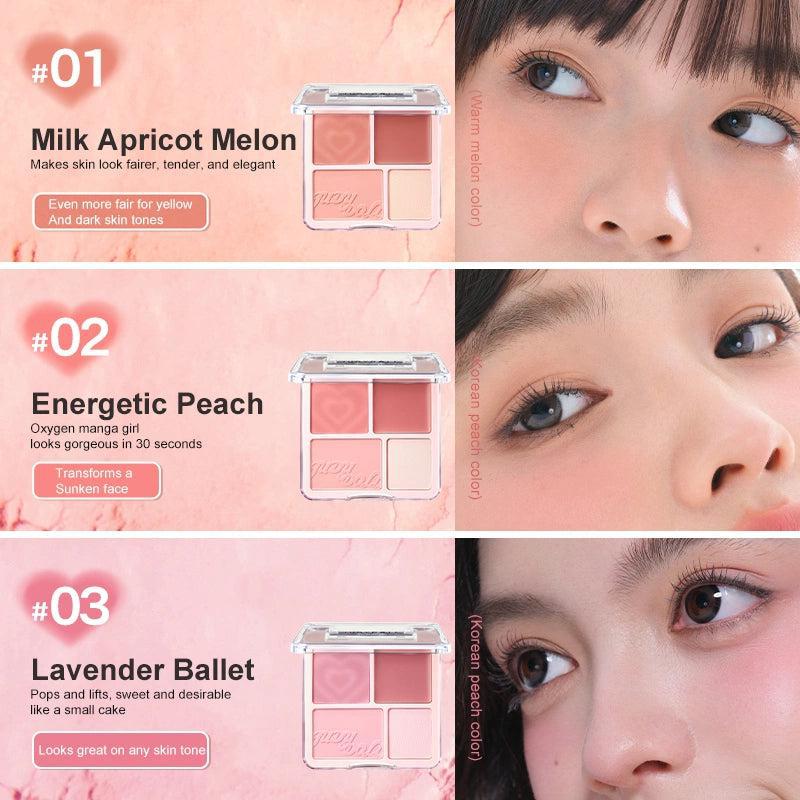 Judydoll 2 in 1 Blush Highlight Palette 橘朵二合一腮红高光盘