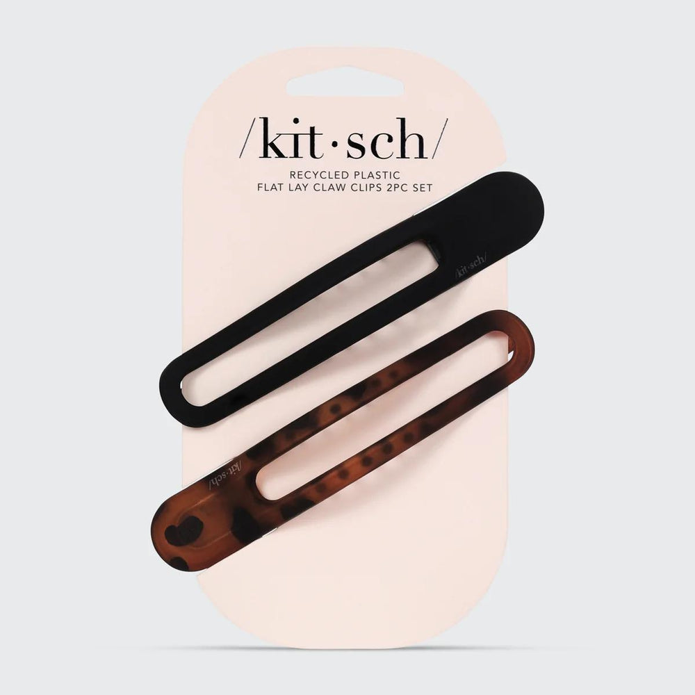
                      
                        Kitsch Flat Lay Claw Clip 2pc Curved - Black & Tort 平躺爪夹黑色和土色 2件套
                      
                    