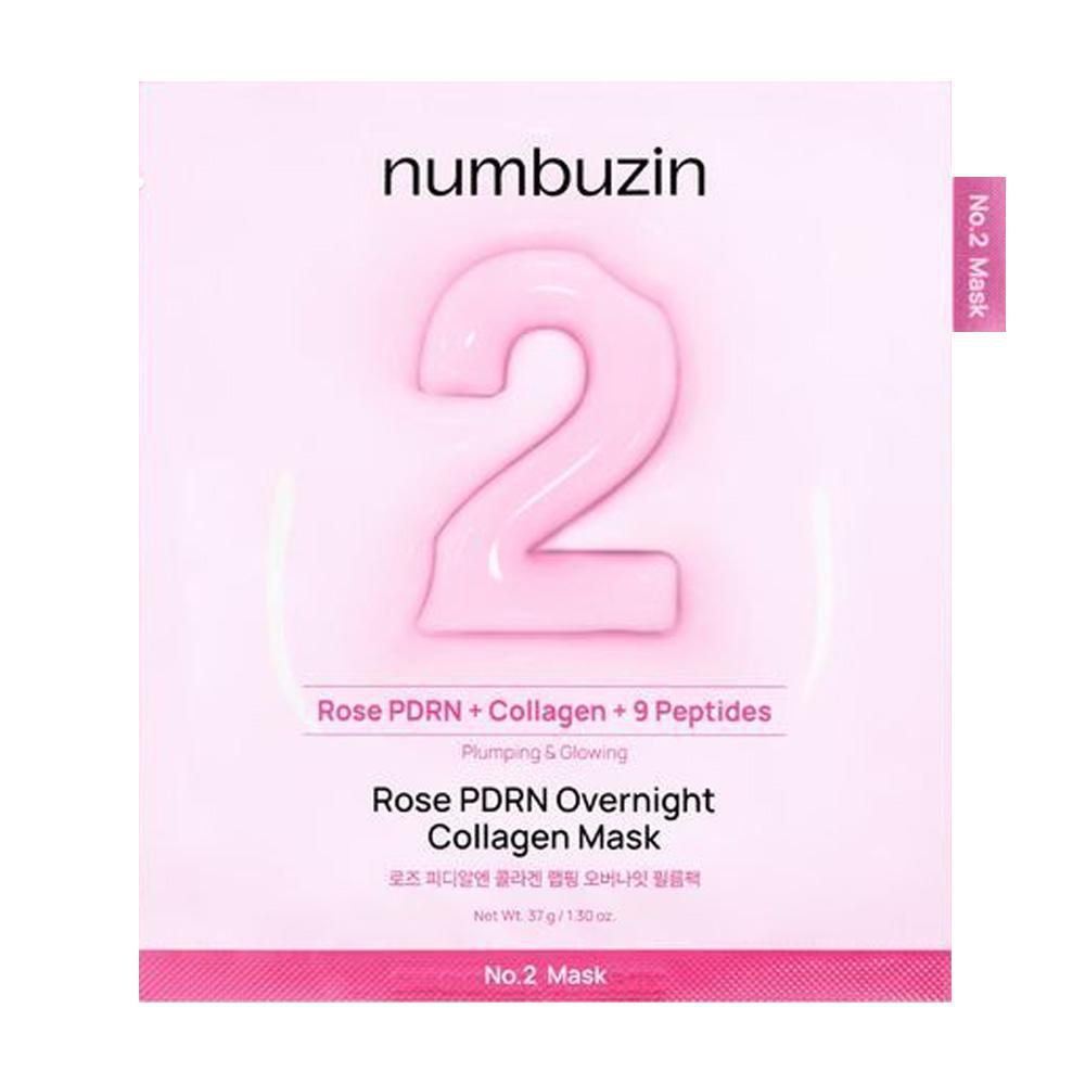 Numbuzin No.2 Overnight Rose PDRN Overnight Collagen Mask 韩国Numbuzin数字2号玫瑰PDRN胶原蛋白保湿面膜 4pcs