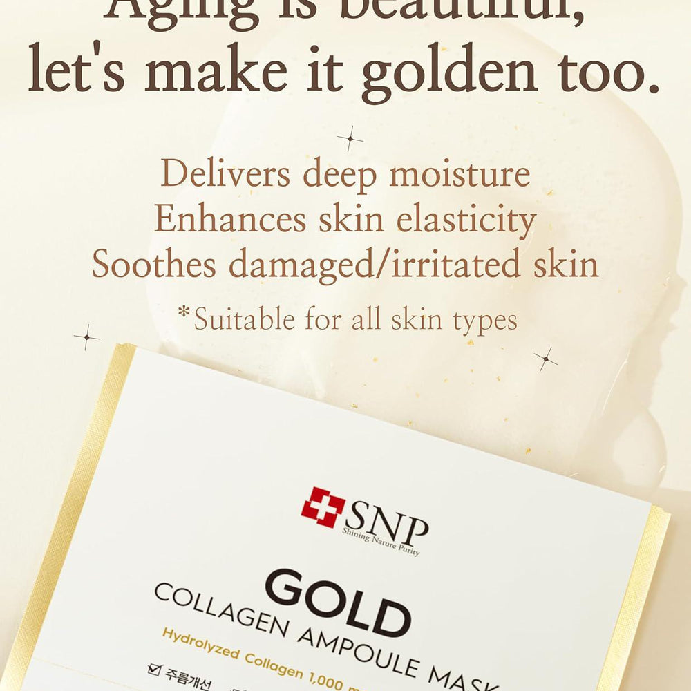 
                      
                        SNP Gold Collagen Ampoule Mask 韩国SNP黄金胶原蛋白保湿面膜 10pcs
                      
                    