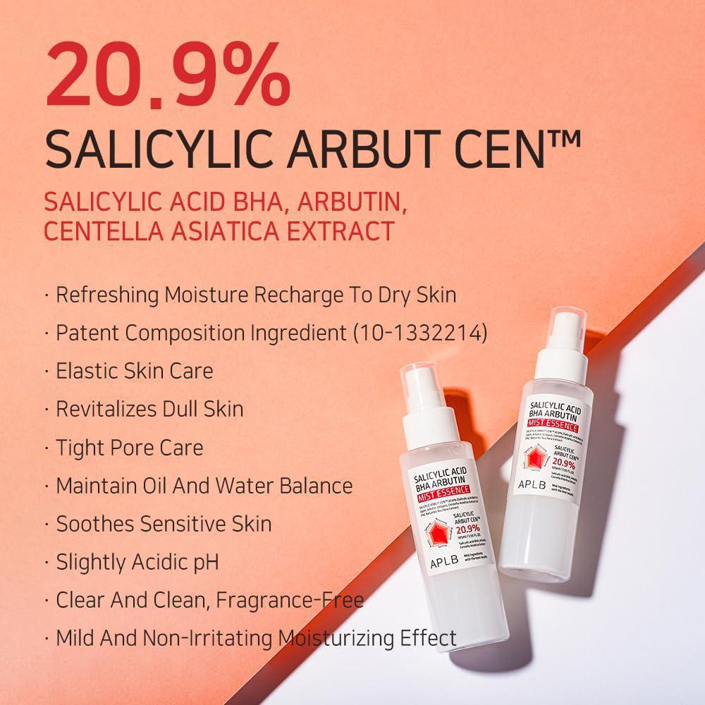 
                      
                        APLB Salicylic Acid BHA Arbutin Mist Essence 韩国APLB水杨酸BHA熊果苷喷雾精华 105mL
                      
                    