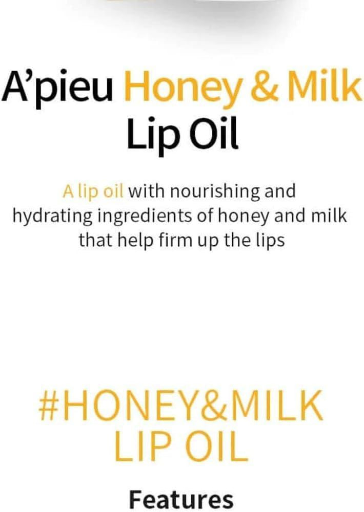 
                      
                        A'PIEU Honey & Milk Lip Oil 韩国A'PIEU蜂蜜牛奶润唇油 5g
                      
                    