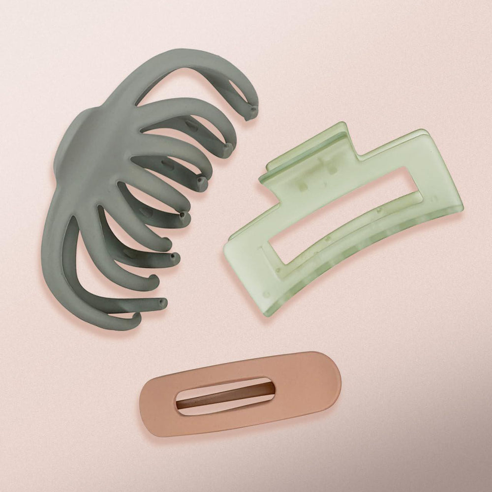 Kitsch Recycled Plastic Assorted Claw Clip Set 再生塑料鲨鱼发夹套装 3pc