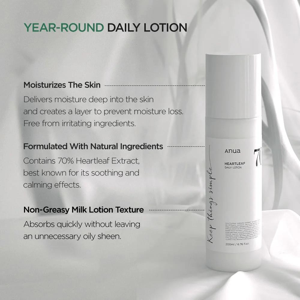 
                      
                        ANUA Heartleaf 70% Daily Lotion 韩国ANUA每日面部保湿 200mL
                      
                    