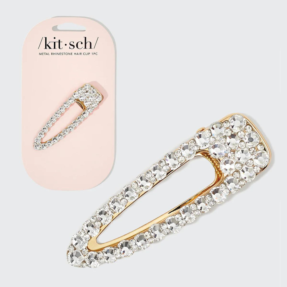 Kitsch Metal Rhinestone large Open Shape Hair Clip 金属水钻大号开口发夹