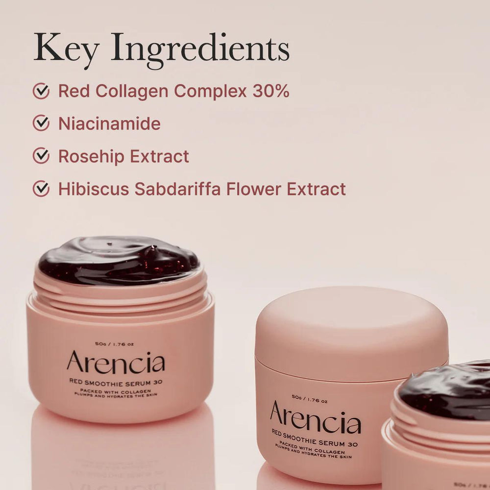 
                      
                        Arencia Red Smoothie Serum 30 韩国Arencia红色胶原蛋白精华液 50g
                      
                    