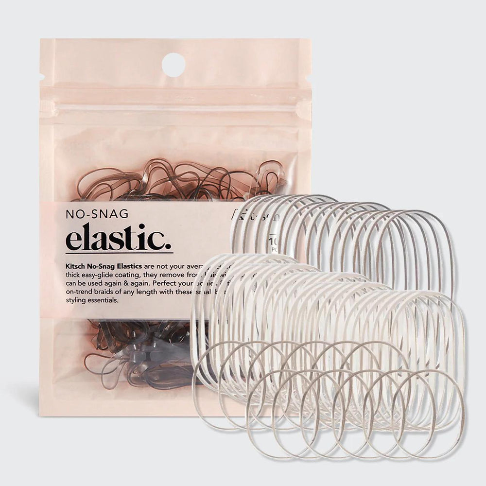 No-Snag Elastic 100pc - Brown 防打结小型弹性发带100 件-棕色