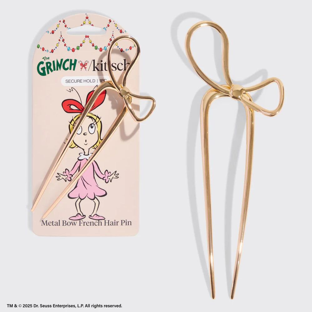 Kitsch The Grinch X Kitsch Gold Bow French Hair Pin 金色蝴蝶结法式发夹