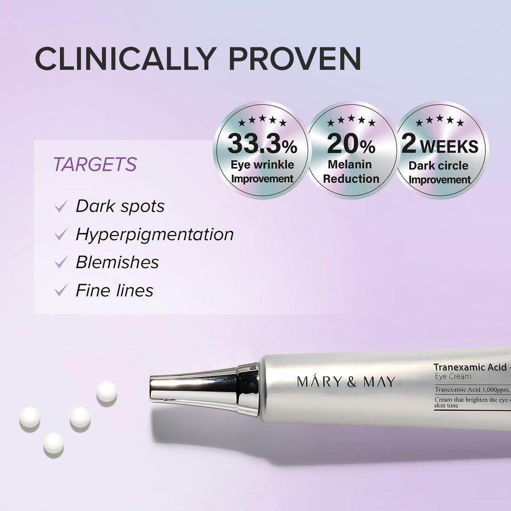 
                      
                        Mary&May Tranexamic Acid + Glutathion Eye Cream 媄茵雅氨甲环酸+谷胱甘肽眼霜 30mL
                      
                    