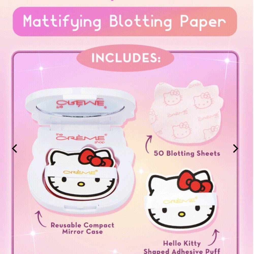 
                      
                        The Creme Shop Hello Kitty Mattifying Blotting Paper+Reusable Mirror Compact 凯蒂猫哑光吸油纸+可重复使用化妆镜
                      
                    