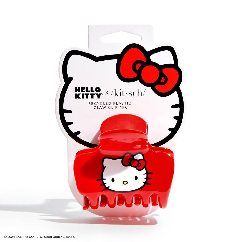 Kitsch x Hello Kitty Recycled Puffy Claw Clip- Kitty Face 凯蒂猫联名款红色蝴蝶结抓夹