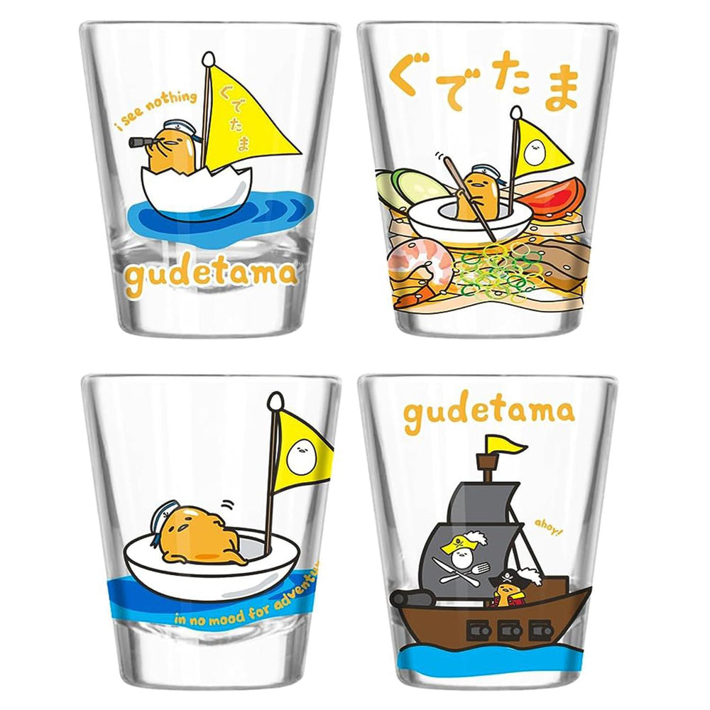 
                      
                        Gudetama Lost At Sea Scenes 4pc Mini Glass Set 4x1 蛋黄哥迷失海上场景4件套迷你玻璃杯套装 1.5oz
                      
                    