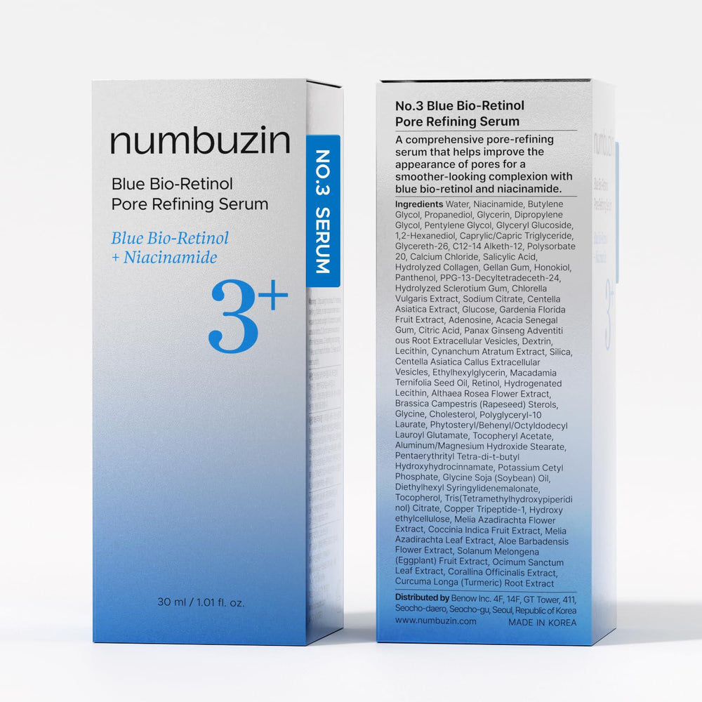 
                      
                        Numbuzin No.3 Retinol Serum Blue Bio-Retinol Pore Refining Serum 韩国Numbuzin3号蓝色生物视黄醇毛孔细致精华液 30mL
                      
                    