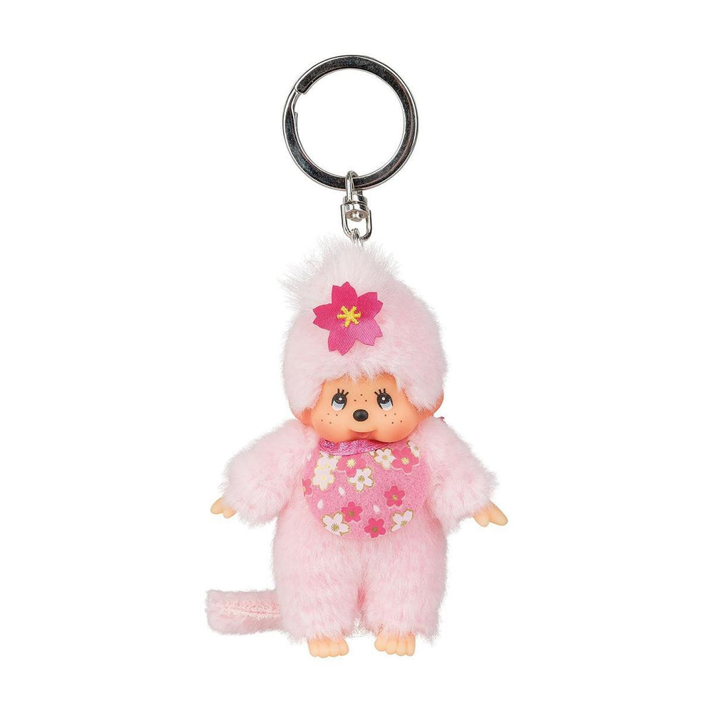 Monchhichi Cherry Blossom Keychain Charm 蒙奇奇樱花毛绒玩具钥匙扣