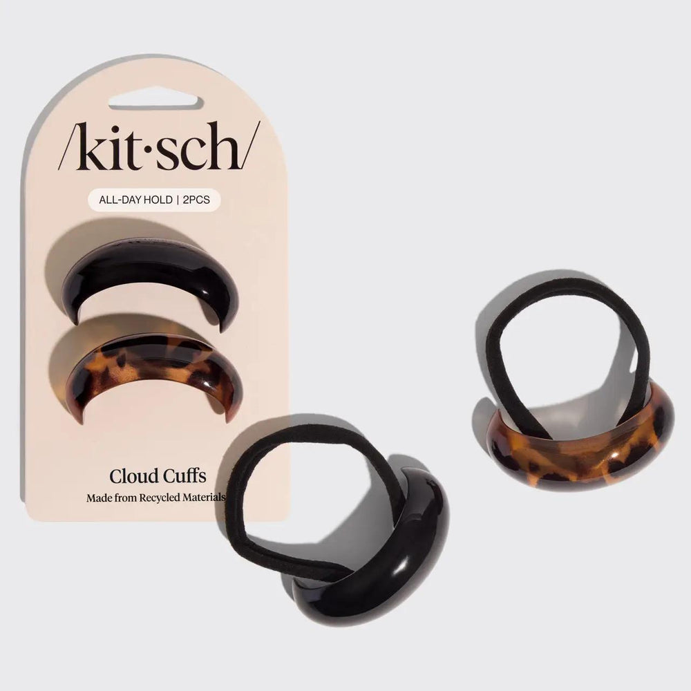 Kitsch Black & Tort Cloud Cuffs 黑色和玳瑁色云朵发夹