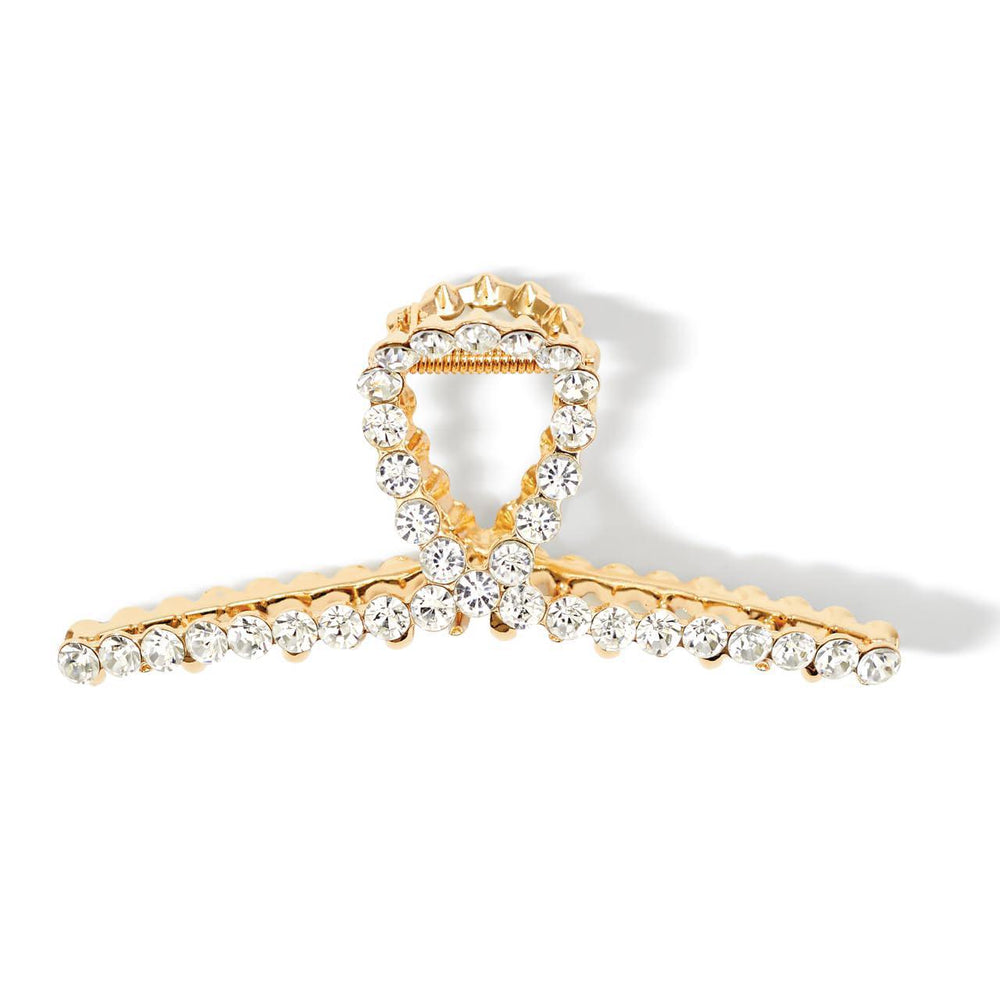 
                      
                        Kitsch Loop-Shaped Gold Rhinestone Claw Clip 环形金色水钻爪夹
                      
                    