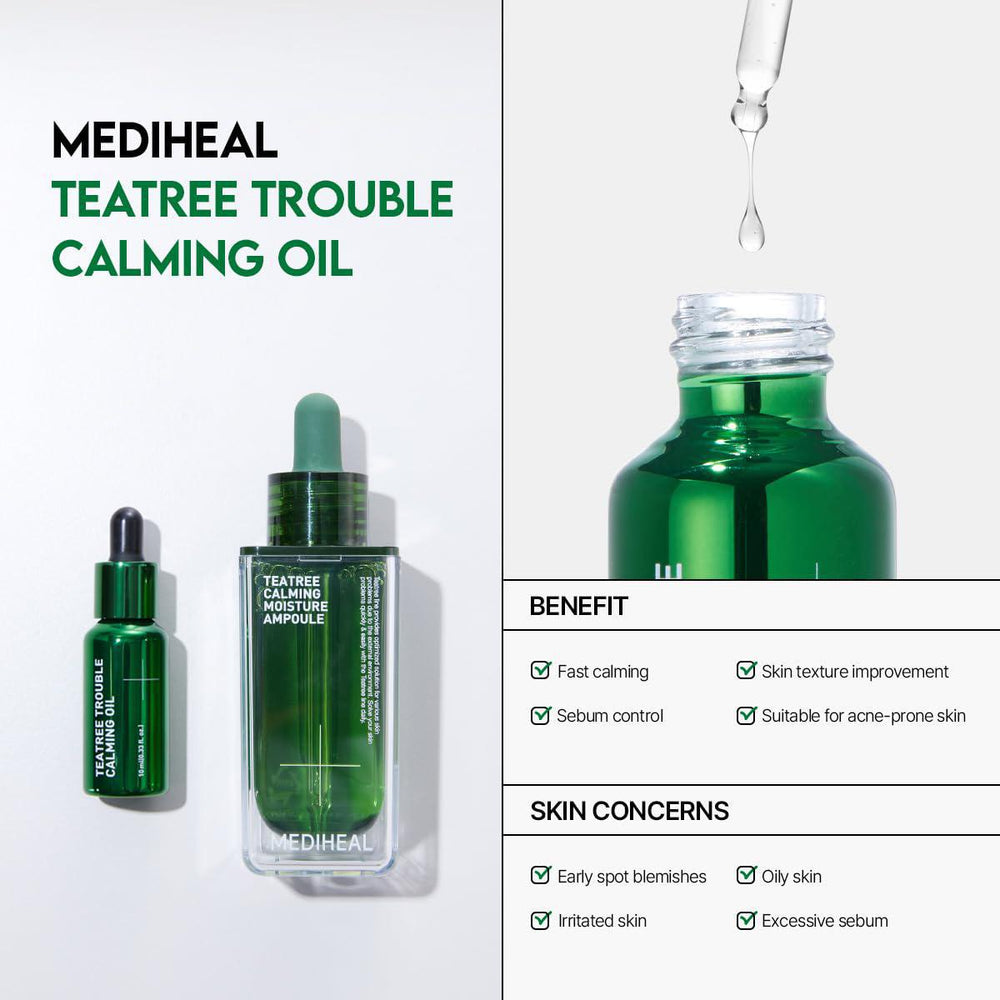 
                      
                        Mediheal Teatree Trouble Calming Oil 美迪惠尔茶树舒缓抗痘精华 10mL
                      
                    