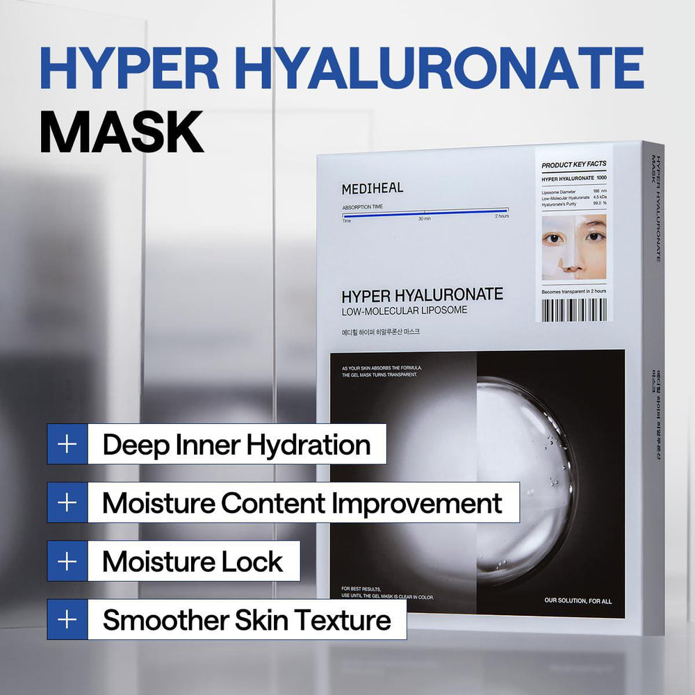 
                      
                        Mediheal Hyper Hyaluronate Mask 美迪惠尔玻尿酸深层保湿面膜 4pc
                      
                    