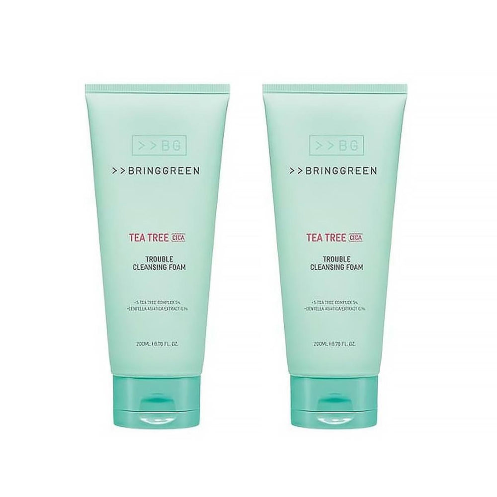 BRING GREEN Tea Tree Cica Trouble Cleansing Foam 日本BRING GREEN茶树舒缓清爽控油洗面奶 200mL+200mL