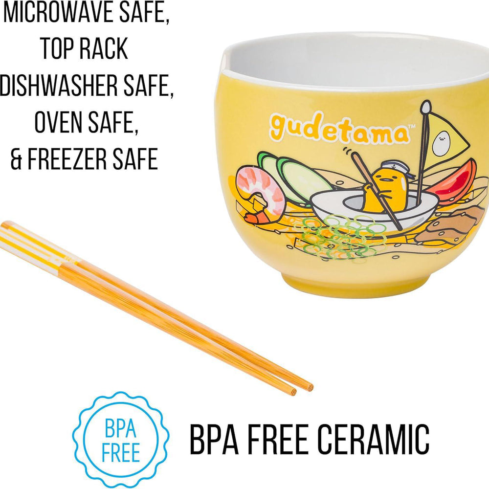 
                      
                        Gudetama Swimming In Ramen 20oz Ceramic Ramen Bowl 在拉面里游泳的蛋黄哥陶瓷拉面碗（带筷子）
                      
                    