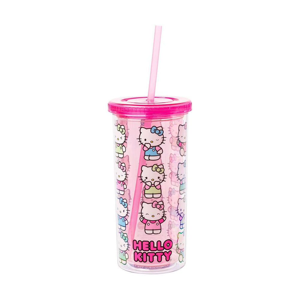 Hello Kitty Plastic Tall Cold Cup 凯蒂猫塑料冷水杯（带盖和吸管）20oz