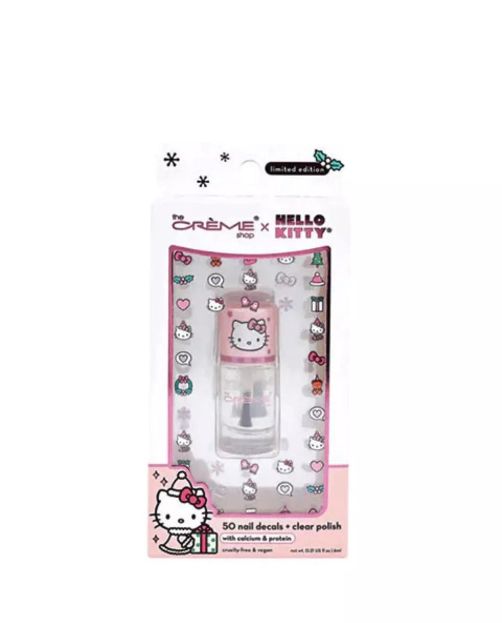 The Creme Shop X Sanrio Holiday 2023 Nail Decals+Clear Polish (Pink Holiday) 三丽鸥联名指甲贴花+透明指甲油（粉色假日）