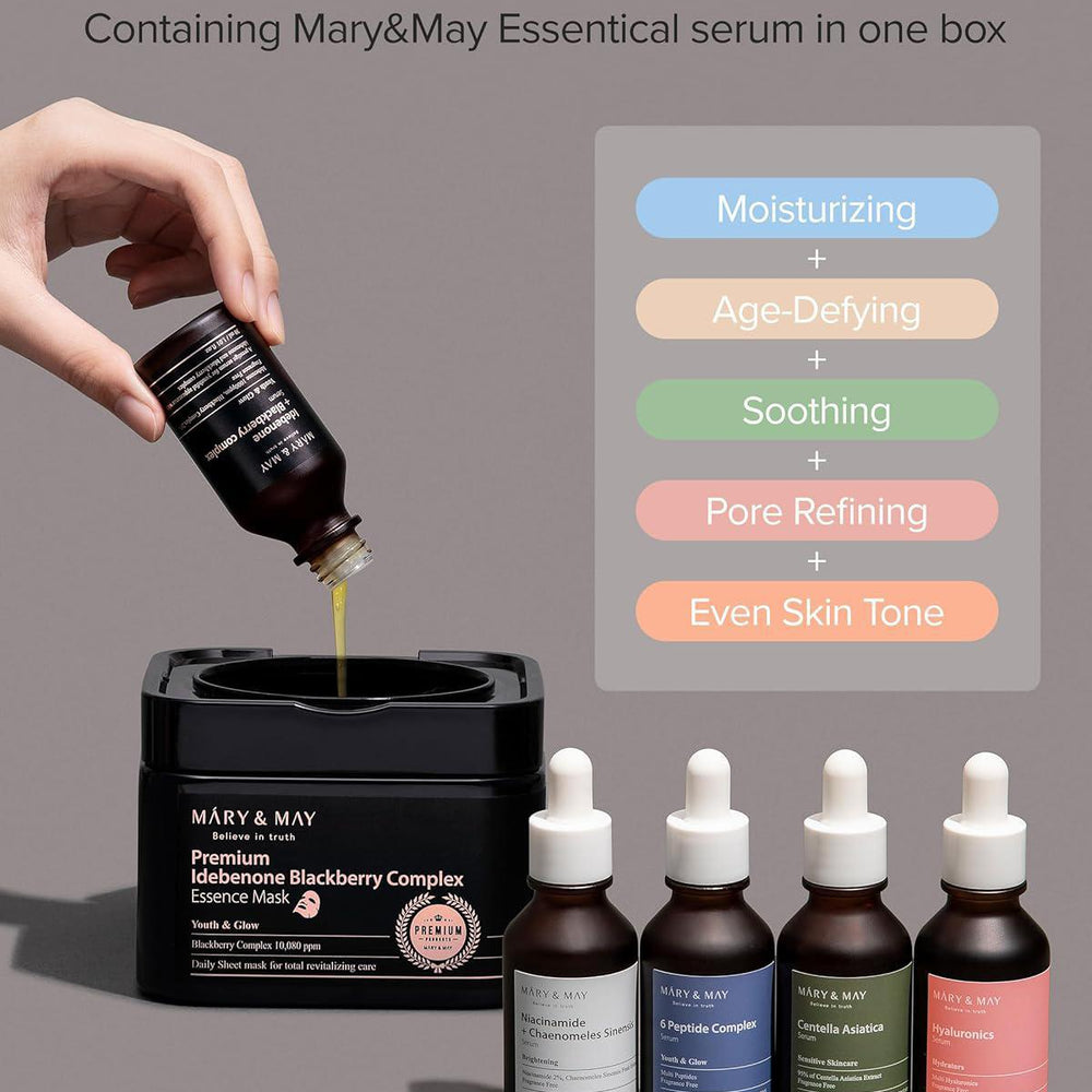 
                      
                        Mary&May Premium Idebenone Blackberry Complex Essence Mask 媄茵雅黑莓复合精华面膜 2oea
                      
                    