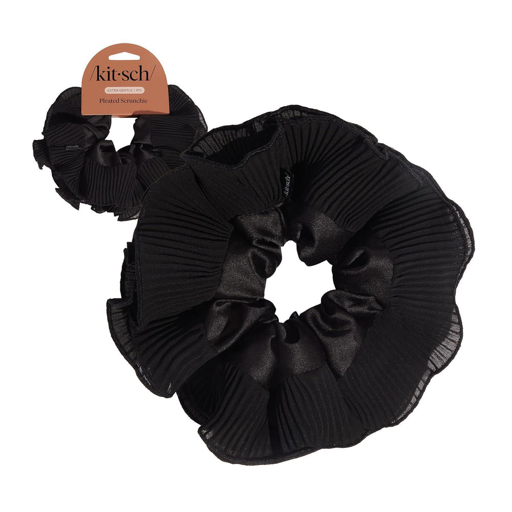 Kitsch Pleated Scrunchie - Halloween Black 黑色万圣节褶皱发圈