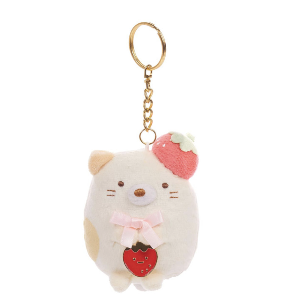 San-X Sumikko Gurashi Neko Original Strawberry Series Keychain 角落生物原创草莓系列钥匙扣