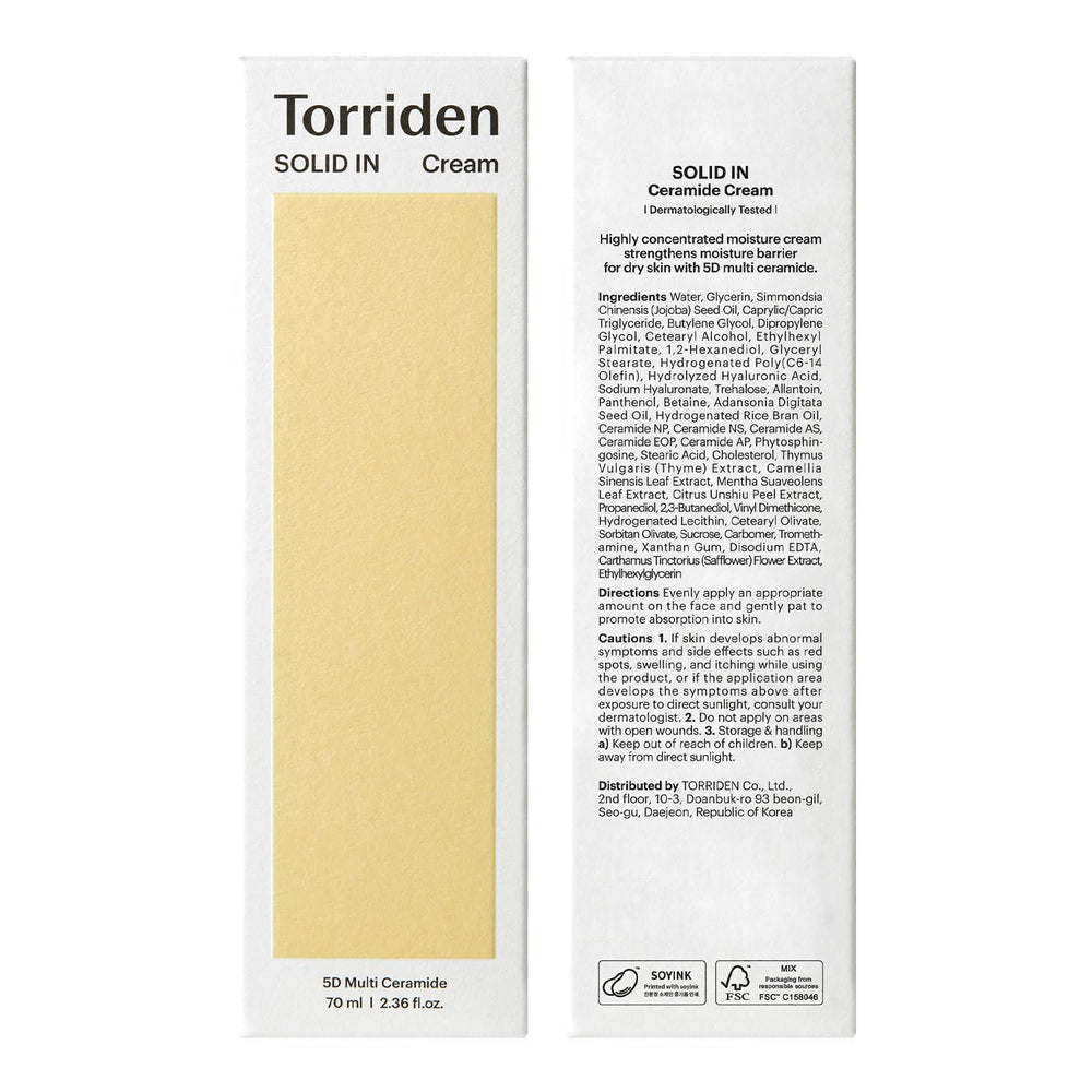 
                      
                        Torriden Solid In Ceramide Cream 桃瑞丹神经酰胺面霜 70mL
                      
                    