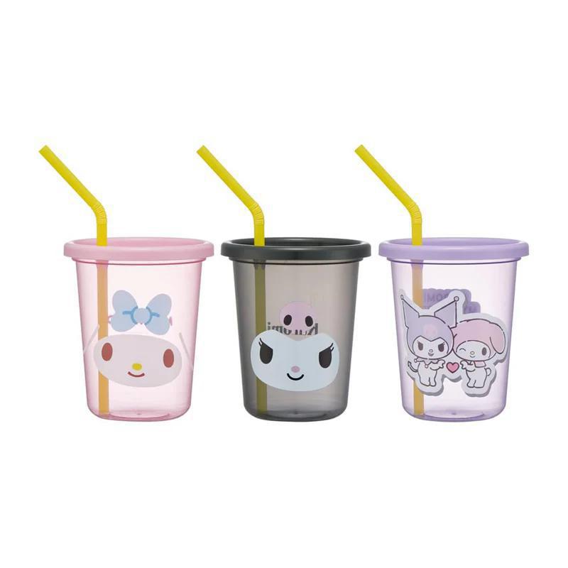 My Melody & Kuromi Tumbler with Lid and Straw 美乐蒂和酷洛米随行杯玻璃三件套（带盖+吸管）