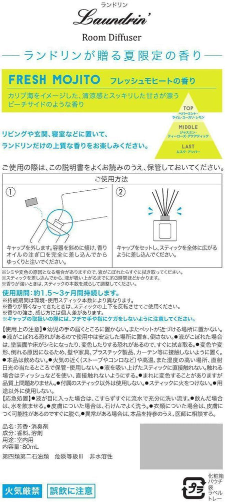 
                      
                        Laundrin' Fabric Fresh Mojito 2024 (Limited) 朗德林室内空气清新剂 80ml
                      
                    