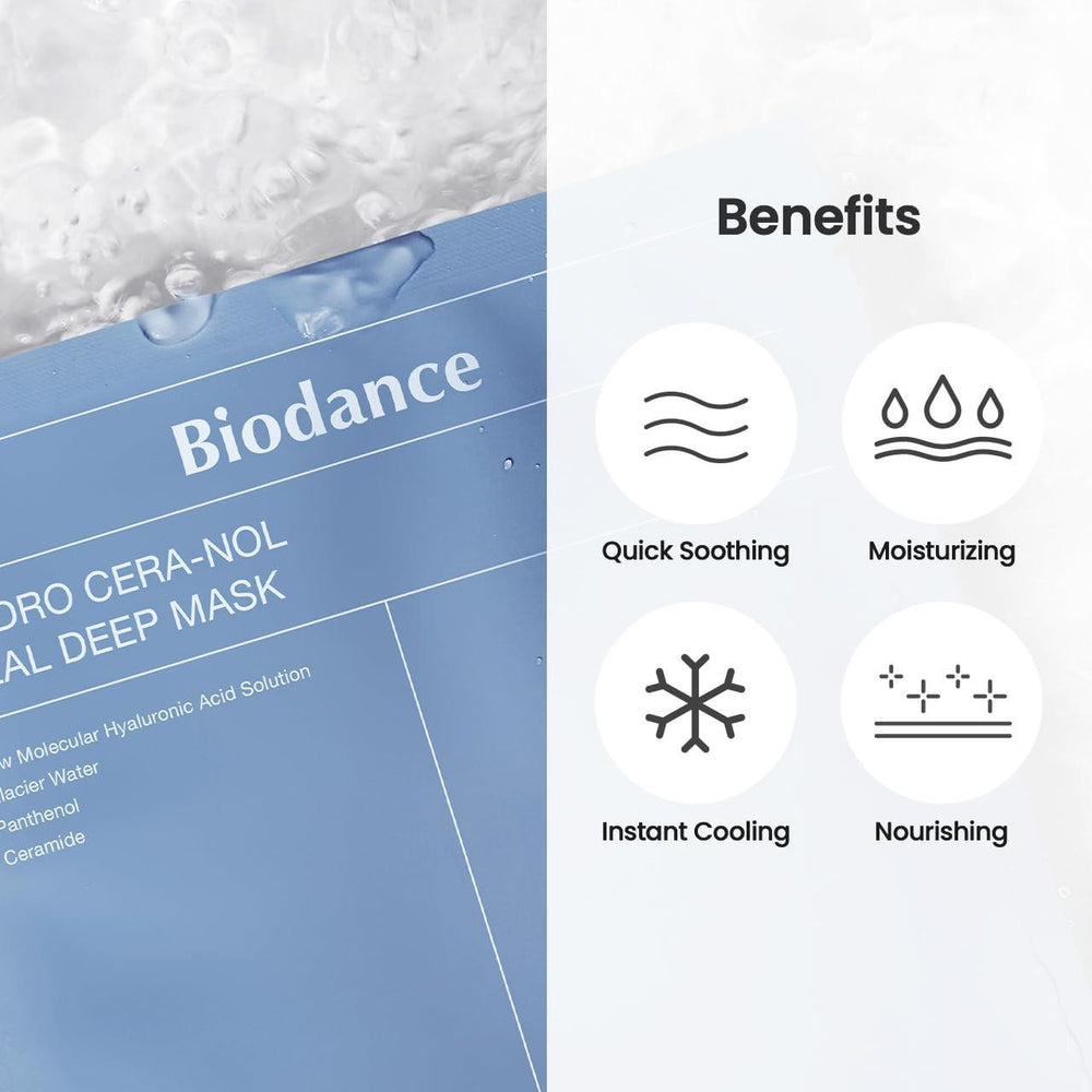 
                      
                        Biodance Hydro Cera-nol Real Deep Mask Sheet Box of 4 贝欧丹斯胶原蛋白补水保湿面膜 4片
                      
                    