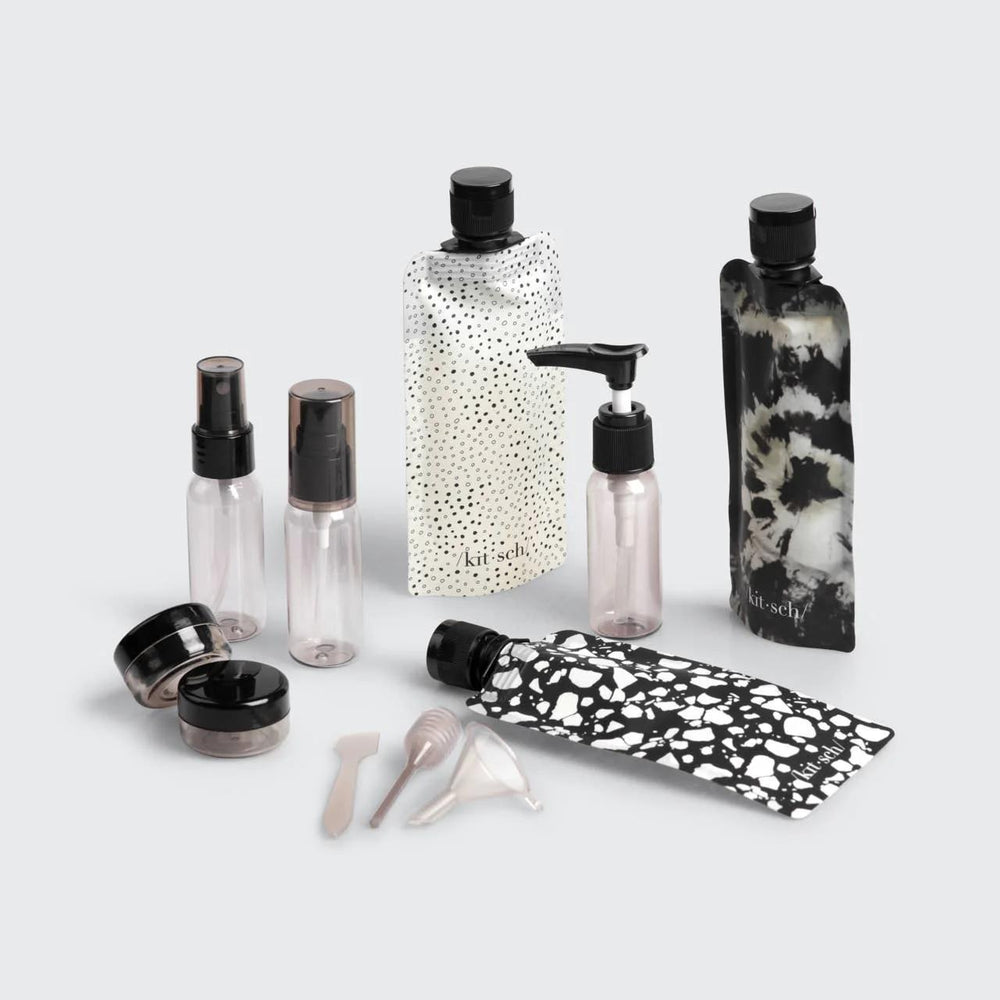 
                      
                        Kitsch Refillable Ultimate Travel 11pc Set - Black & Ivory 清洁旅行包套装
                      
                    