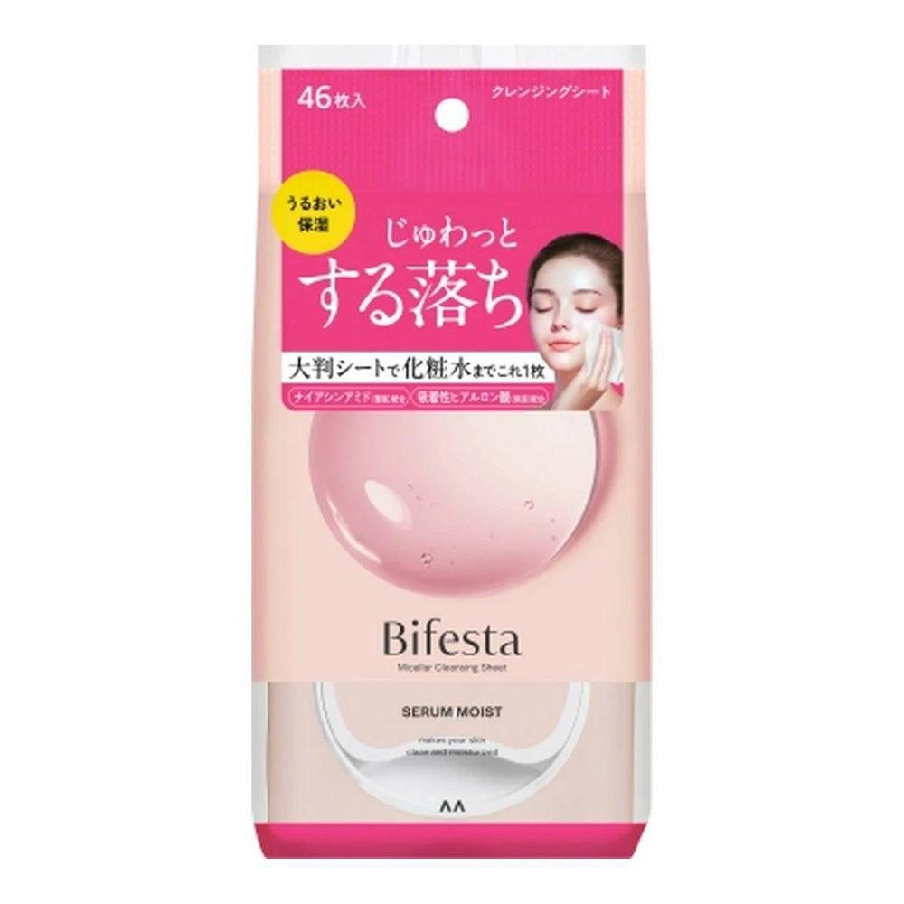Mandom Bifesta Micellar Cleansing Sheet Serum Moist 漫丹水感洁面湿巾 46p