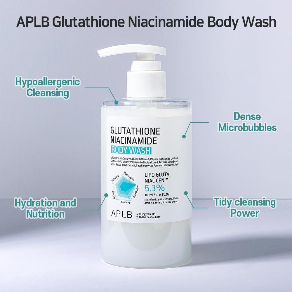 
                      
                        APLB Glutathione Niacinamide Body Wash 韩国APLB谷胱甘肽烟酰胺沐浴露 300mL
                      
                    