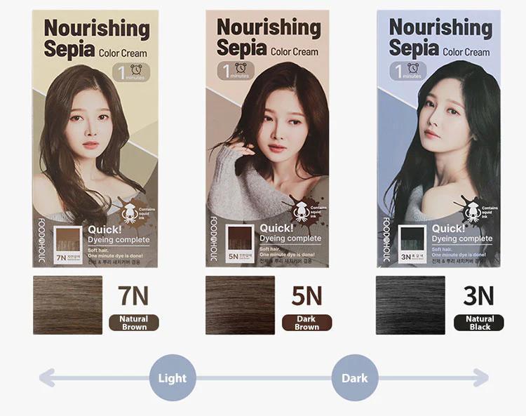 Foodaholic Nourishing Sepia Color Cream 1min 韩国Foodaholic一分钟染发膏 60g