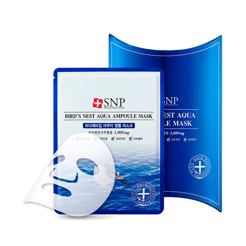 SNP Bird's Nest Barrier Ampoule Mask 韩国SNP燕窝水润保湿面膜 10pcs