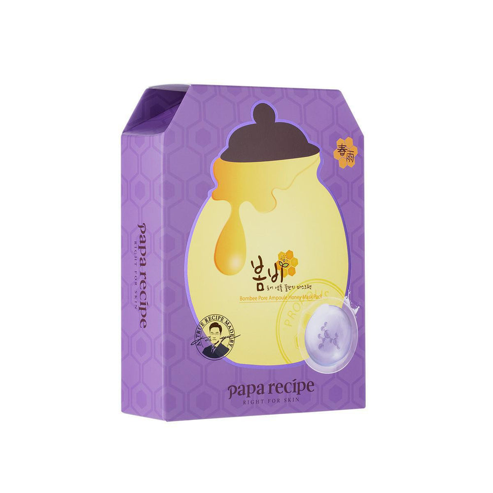 PAPA RECIPE Bombee Pore Ampoule Honey Mask 10 Sheets 春雨蜂蜜乳糖酸细敛面膜（紫色）