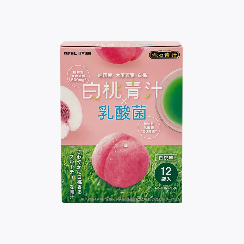 Nippon Yakuken White Peach Green Juice x Lactic Acid Bacteria 药健白桃青汁乳酸菌 6.5g x 12 bags