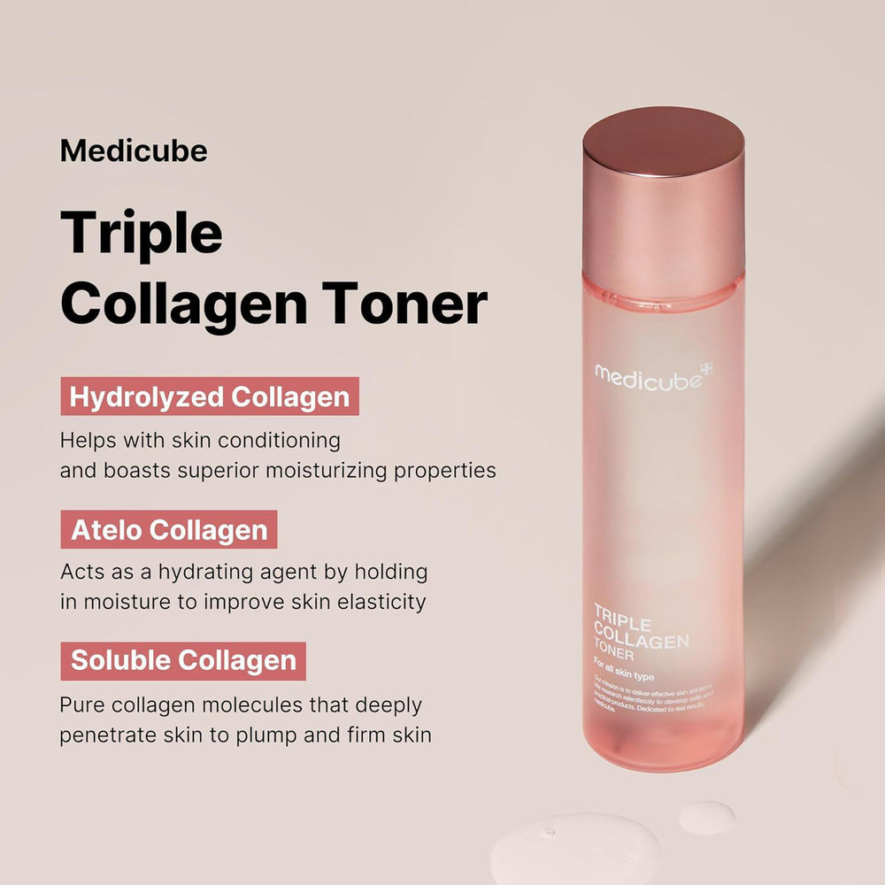 
                      
                        Medicube Triple Collagen Toner 美蒂秋芙三重胶原蛋白爽肤水 140mL
                      
                    