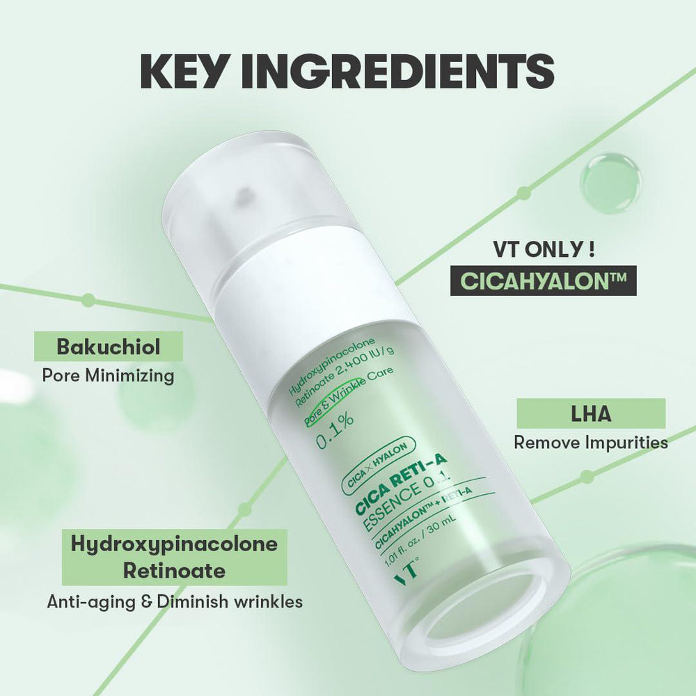 
                      
                        VT COSMETICS Cica Reti-A Essence 0.1 薇缔视黄醇精华液保湿维生素A 30mL
                      
                    