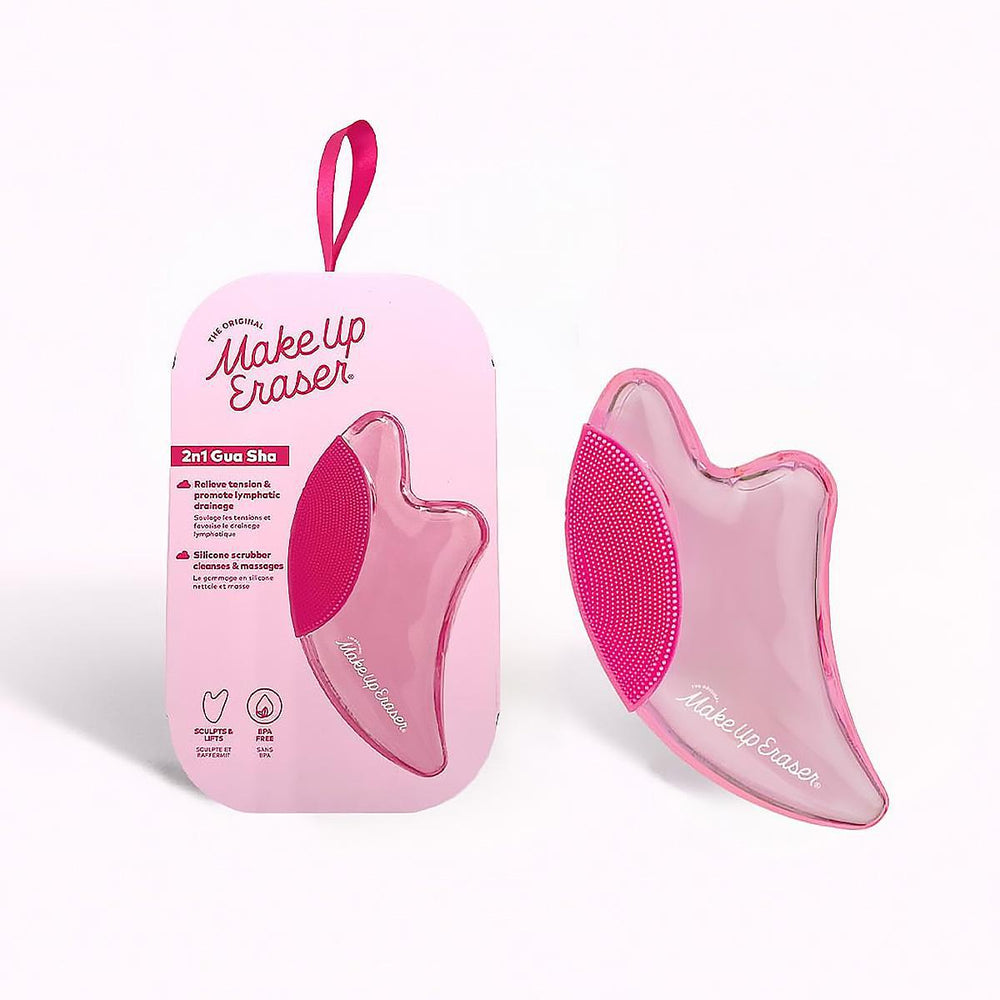 MakeUp Eraser Puff Eraser 2 In1 Gua Sha & Facial Scrubber 玫卡瑞丝硅胶洁面刷和刮痧板二合一工具