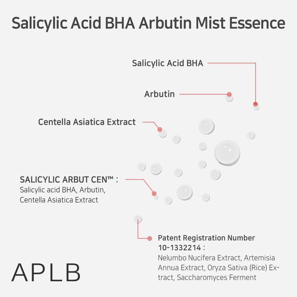 
                      
                        APLB Salicylic Acid BHA Arbutin Mist Essence 韩国APLB水杨酸BHA熊果苷喷雾精华 105mL
                      
                    