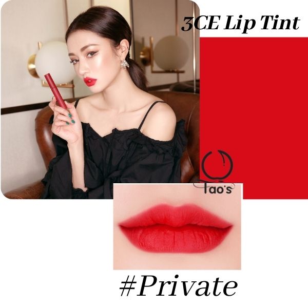 3CE VELVET LIP TINT # Private 韩国3CE细管丝绒唇釉染唇液 - 冷桃色
