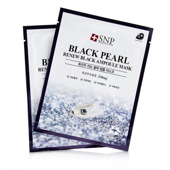 
                
                    Load image into Gallery viewer, SNP Black Pearl Ampoule Mask 10pc  韩国SNP黑珍珠安瓶面膜10片
                
            