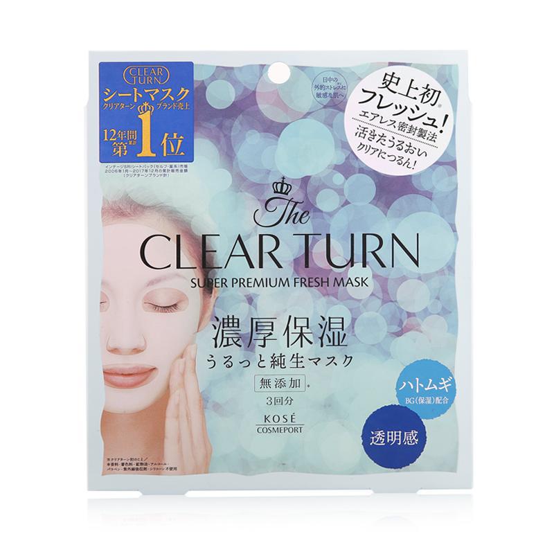 Kose Clear Turn Super Premium Fresh Mask Clear 浓厚保湿面膜(透明感)3片/盒