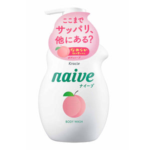Kracie Naive Body Soap Peach Pump 530ml 嘉娜宝水蜜桃保湿沐浴露