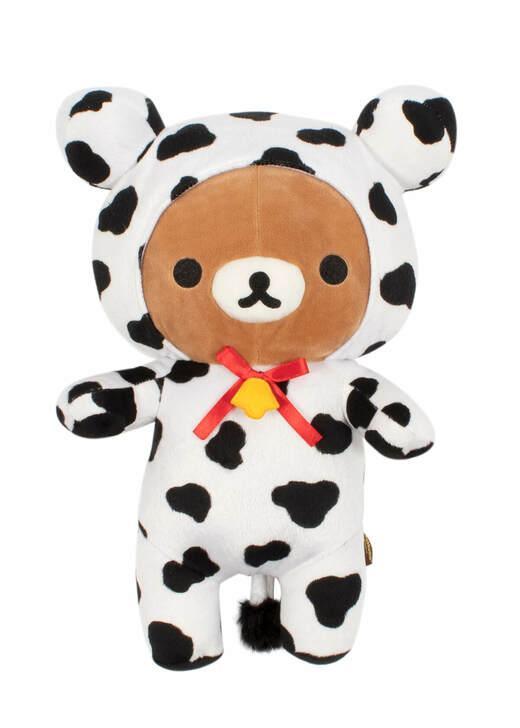 San-X Rilakkuma standing cow 轻松熊奶牛套装毛绒玩具