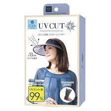 UV CUT Cool Max Foldable Visor Cap W/ Storage Bag (BLUE DOTS) UVCUT 防晒遮阳帽 可收纳 冷感蓝色波点款